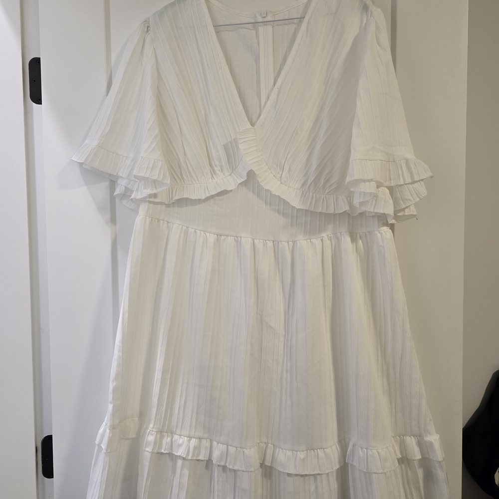 NWOT SHEIN White Ruffled Dress